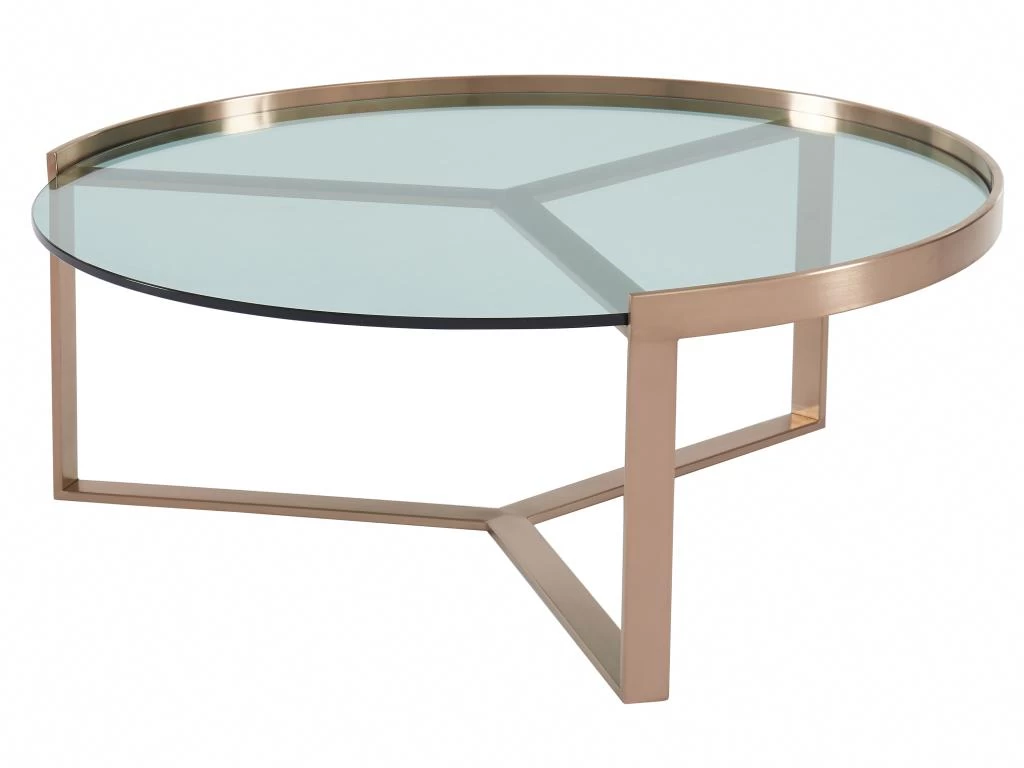 Tables Basses Gigognes En Verre Trempé Et Acier Inoxydable - Transparent Et Cuivré - BASERI – Image 6