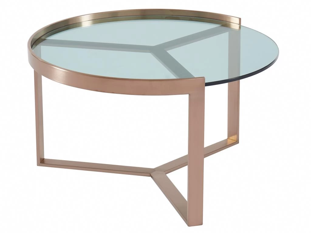Tables Basses Gigognes En Verre Trempé Et Acier Inoxydable - Transparent Et Cuivré - BASERI – Image 7