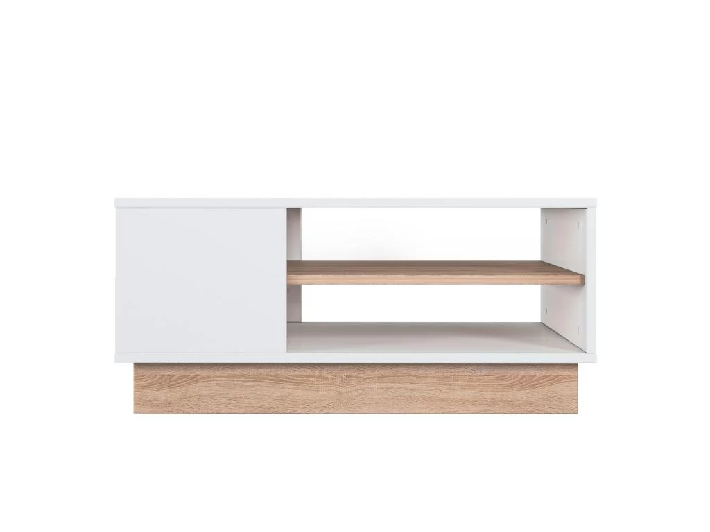 Tables Basses Sena Avec Rangement En Bois En Couleur ChĂȘne Blanc. 90x41x60cm â Image 2