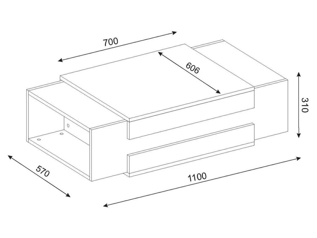 Table D’appoint Sena Design Panneau De Particules Plaqué Mélaminé Nn Couleur Blanc Bois. 110x31x57 Cmcm – Image 4