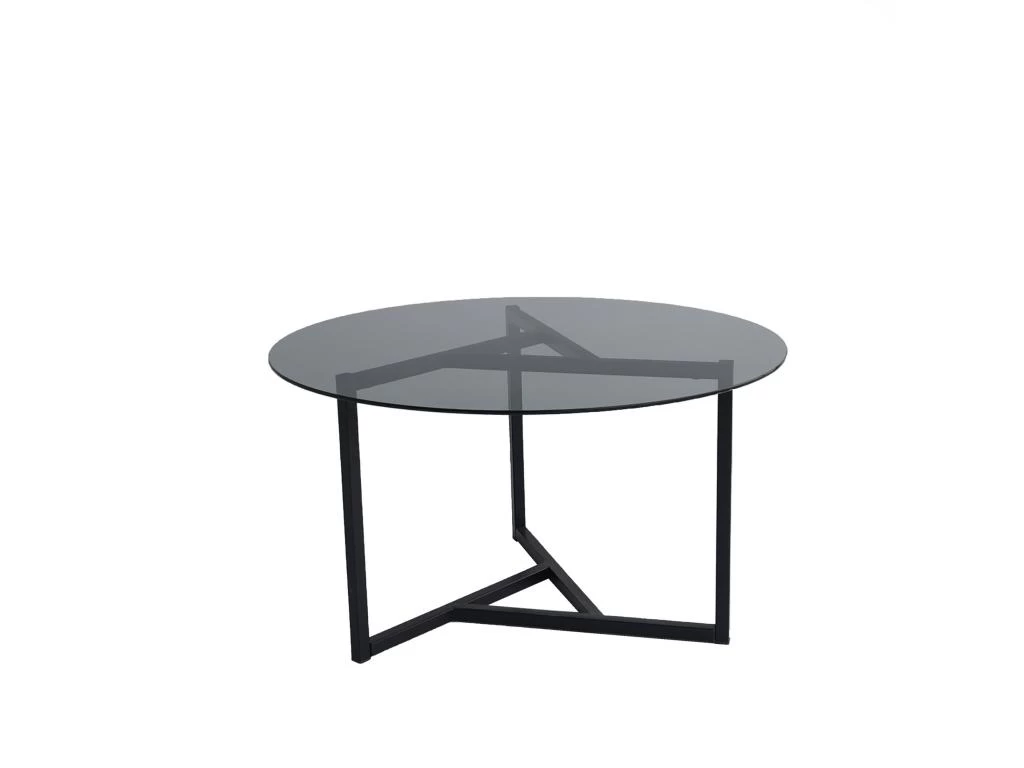 Tables Basses Rhin Ronde Structure Métallique En Couleur Noir Uni. 75x42x75cm
