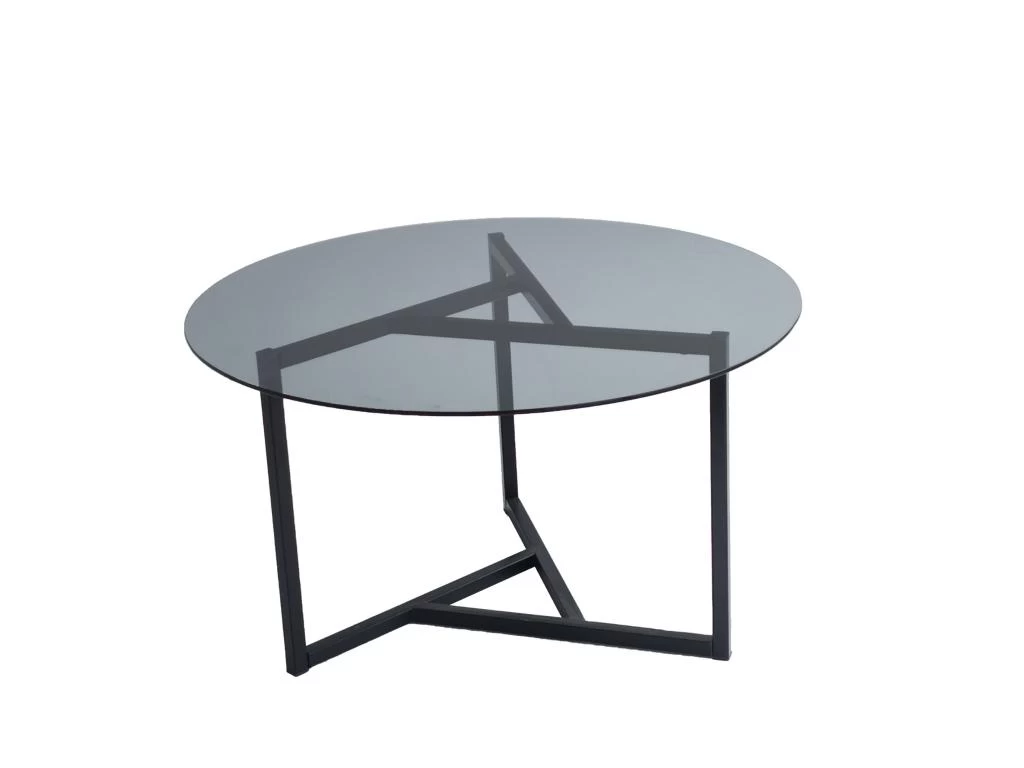 Tables Basses Rhin Ronde Structure Métallique En Couleur Noir Uni. 75x42x75cm – Image 2