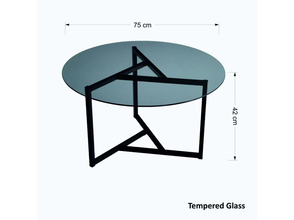 Tables Basses Rhin Ronde Structure Métallique En Couleur Noir Uni. 75x42x75cm – Image 3