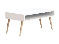 Table D’appoint Sena Design Panneau De Particules Plaqué Mélaminé En Couleur Blanc. 80x53,6x45cm