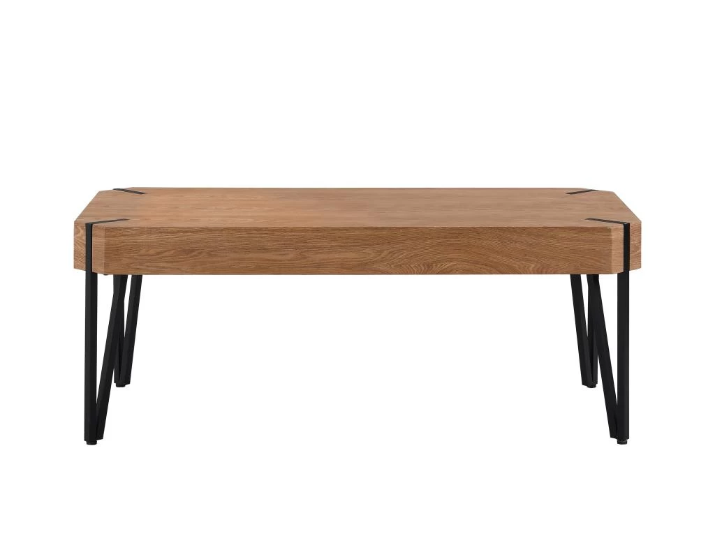 Table Basse En MDF Et Métal - Naturel Et Noir - MANULILA – Image 4