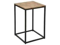 Table D'appoint Pour Votre Salon En Métal Et Bois, Dimensions 42 X42x65cm