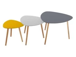 Set De 3 Tables Basses D'appoint Multicouler, Dimensions: 60x60x45