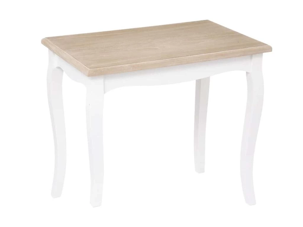Set De 2 Tables D'appoint Coloris Blanc Dimensions L. 60 X P. 38 X H. 22,5" – Image 3