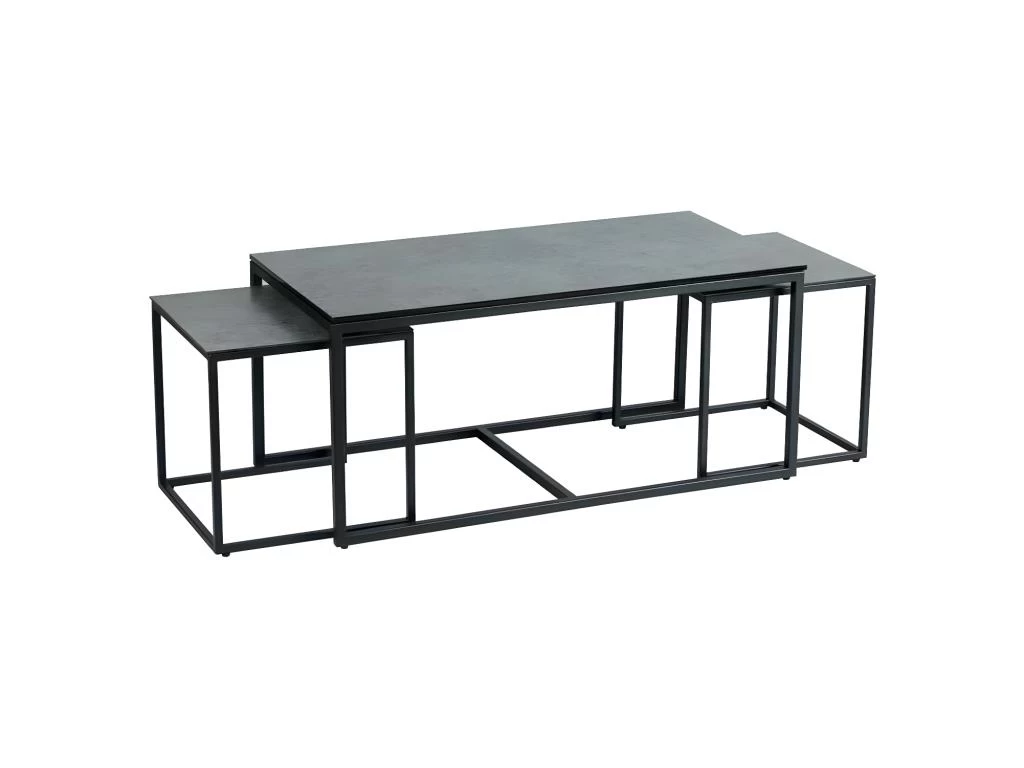 Tables Basses Gigognes Acier/Céramique Anthracite Mat - JANIE