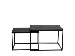 Binbrook - Lot De 2 Tables Basses Gigognes Indoor/outdoor En Métal - Couleur - Noir