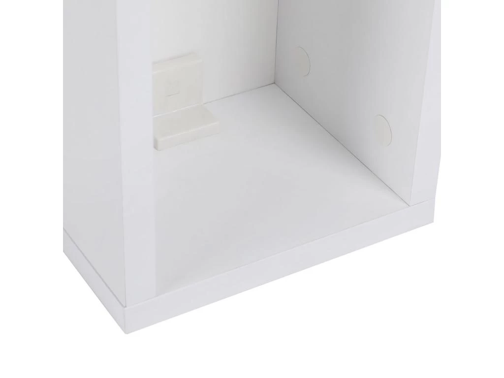 Table, 100% Aggloméré Plaqué Mélamine, Couleur Blanc 20x18x15 – Image 3