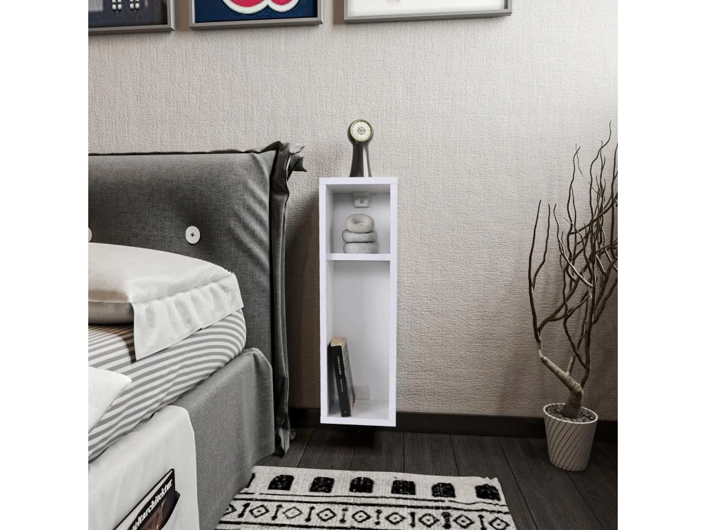 Table, 100% Aggloméré Plaqué Mélamine, Couleur Blanc 20x18x15 – Image 5