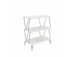 Table D'appoint De Salon Mississipi Moderne Blanc 48x75x31 Cm