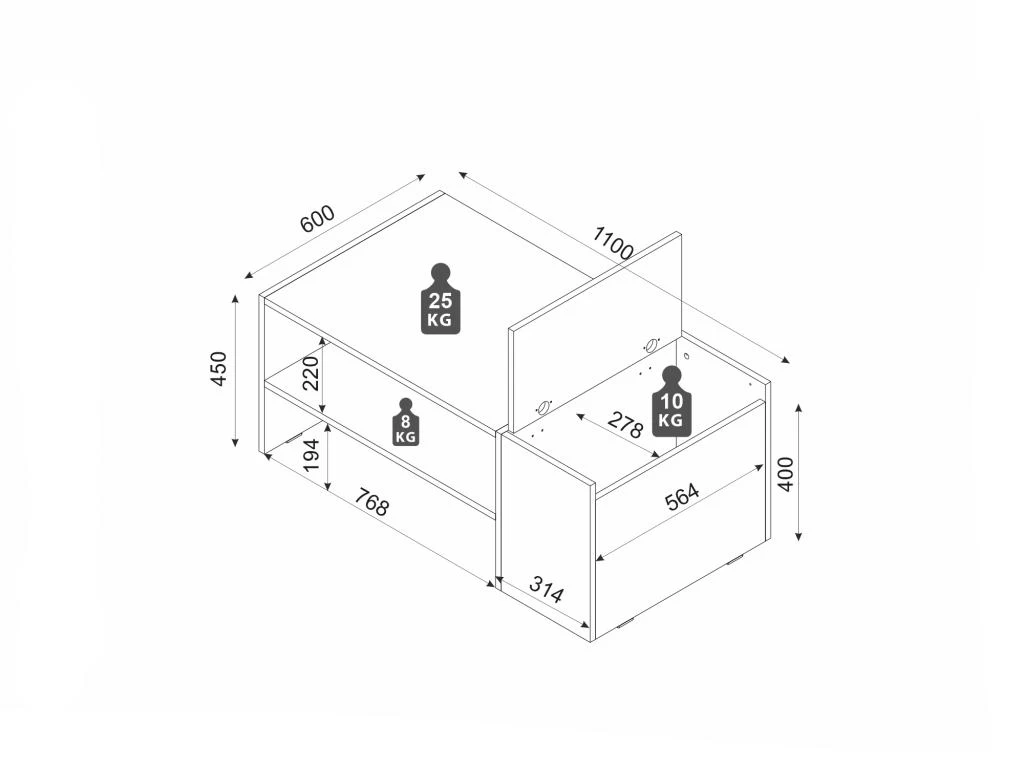 Table Basse Avec Rangements - Anthracite Et Naturel - VELKAN – Image 8