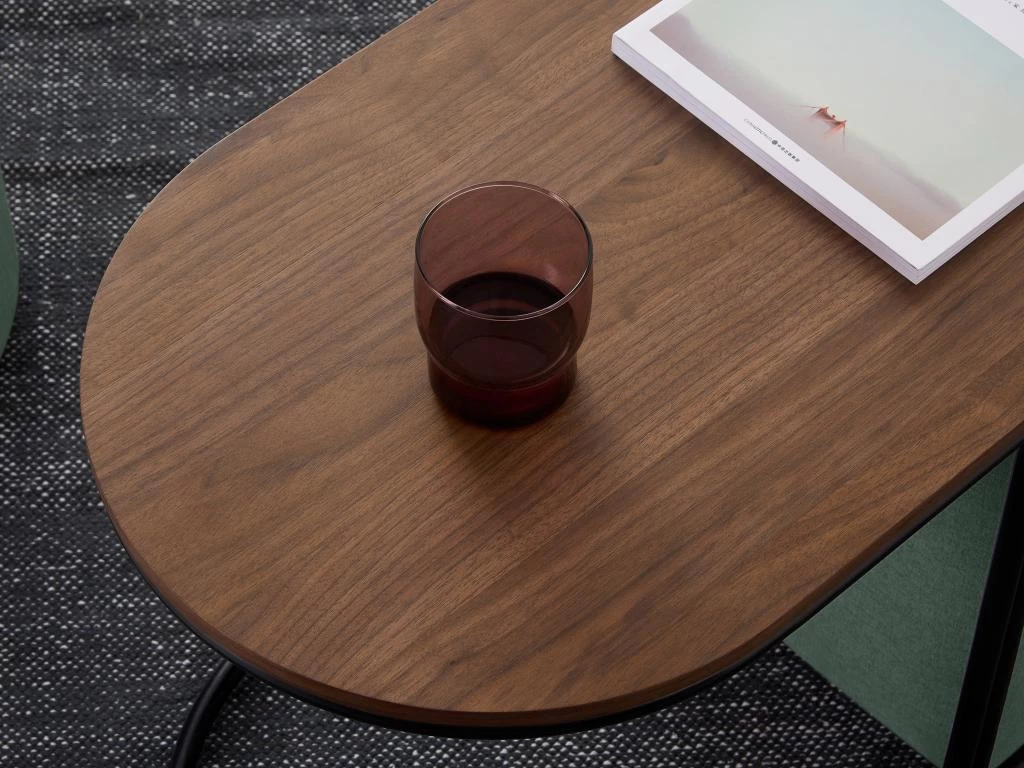 Table Basse + 2 Poufs En Tissu - Naturel Et Vert - ADAR – Image 4