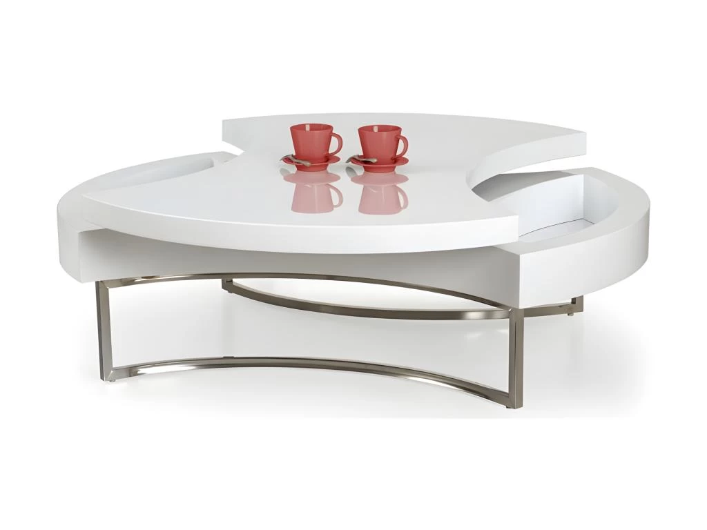 Table Basse Design 115 X 80 X 38 Cm - Blanc – Image 3