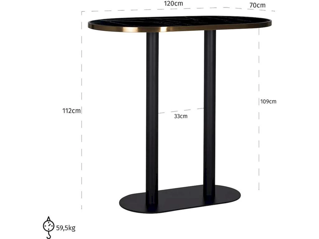 Table De Bar Zenza Ovale – Image 4