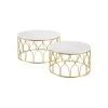 Tables Basses Gigognes Marbre Blanc/Doré - AMILI