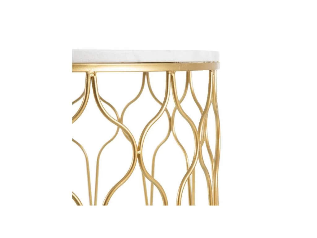 Tables Basses Gigognes Marbre Blanc/Doré - AMILI – Image 5