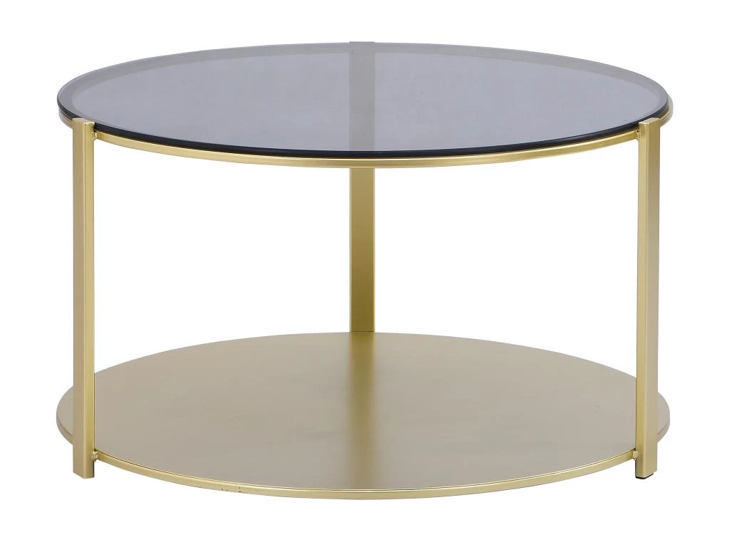 Table Basse En Métal Et Verre - Doré Et Noir - DIBIA – Image 3