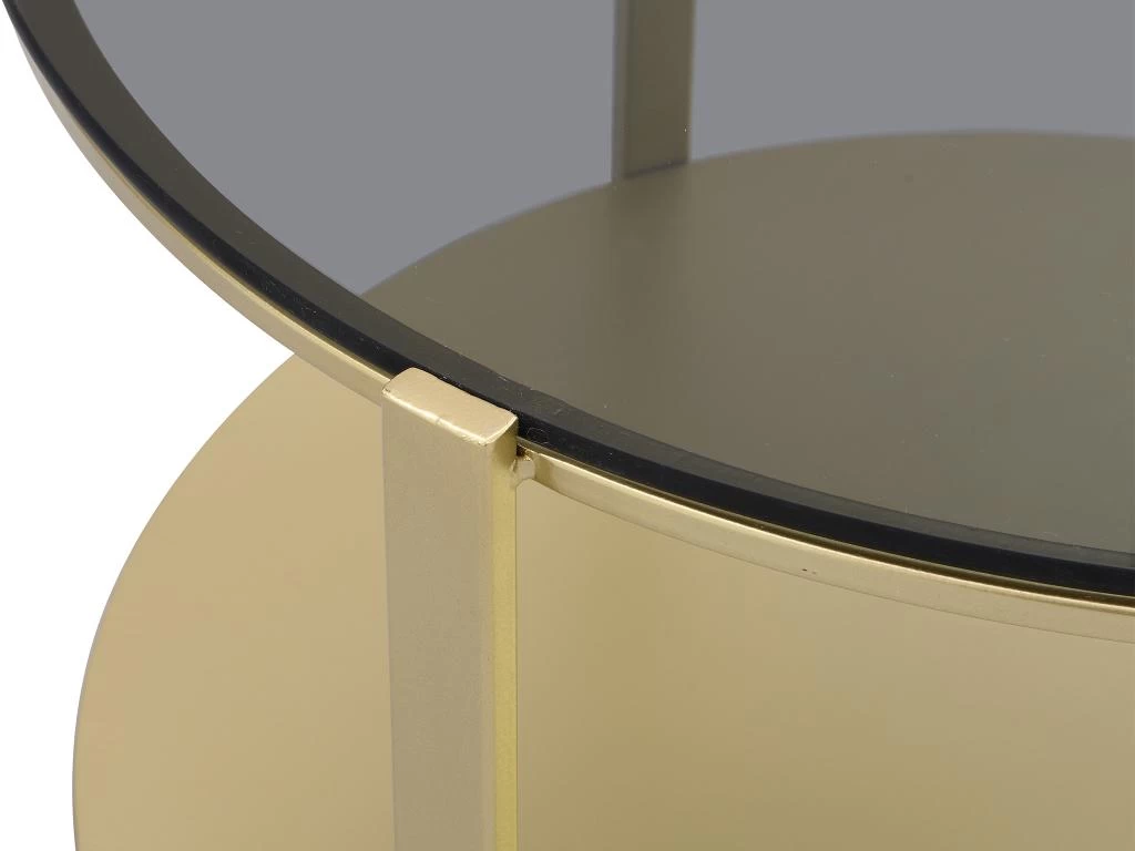 Table Basse En Métal Et Verre - Doré Et Noir - DIBIA – Image 5