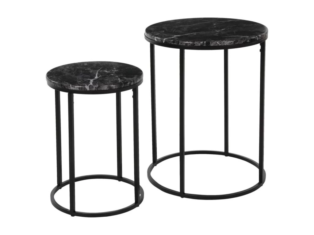 Ensemble De Tables D'appoint 2 Pcs Noir