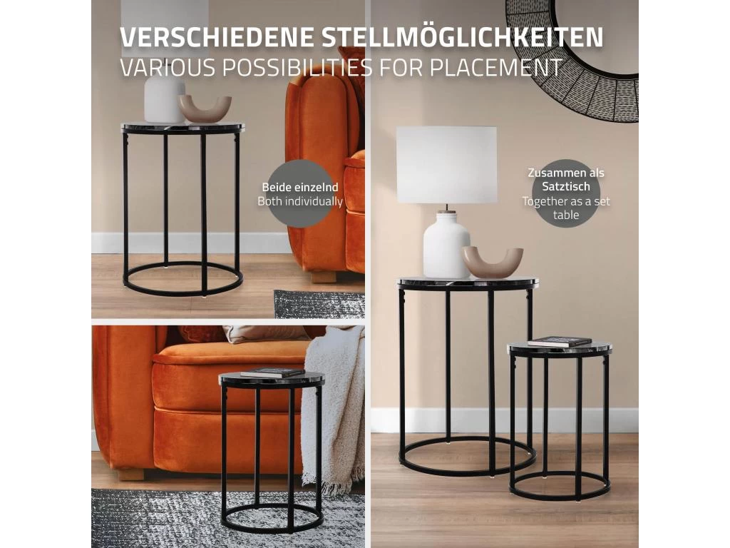 Ensemble De Tables D'appoint 2 Pcs Noir â Image 4