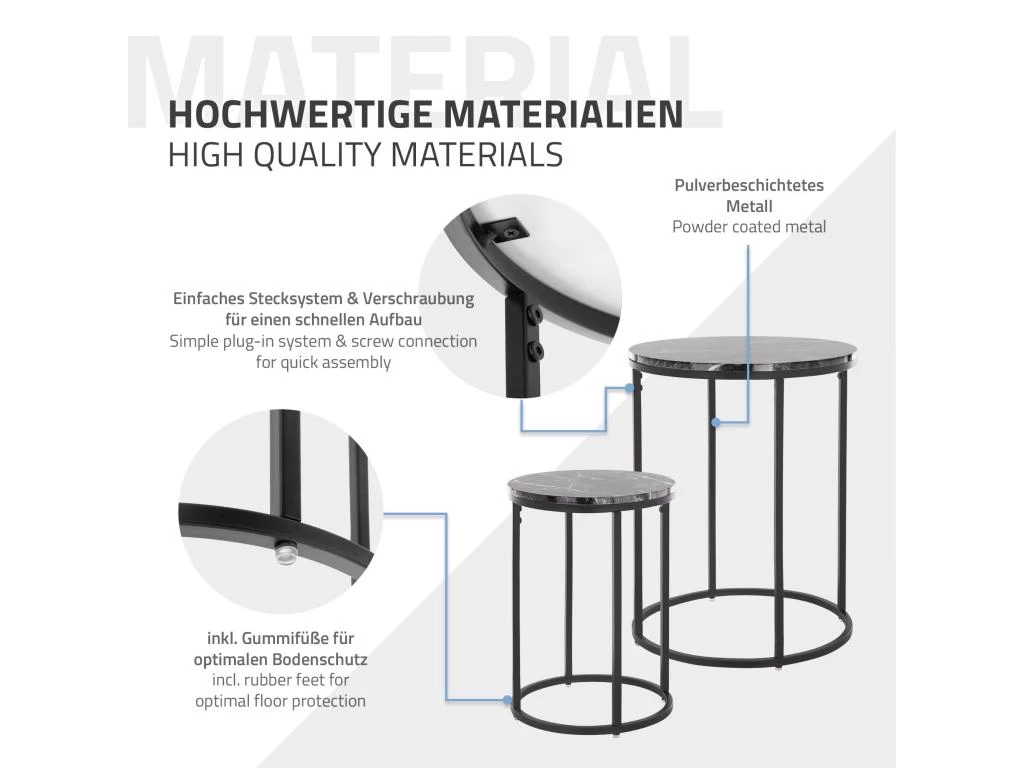Ensemble De Tables D'appoint 2 Pcs Noir â Image 5