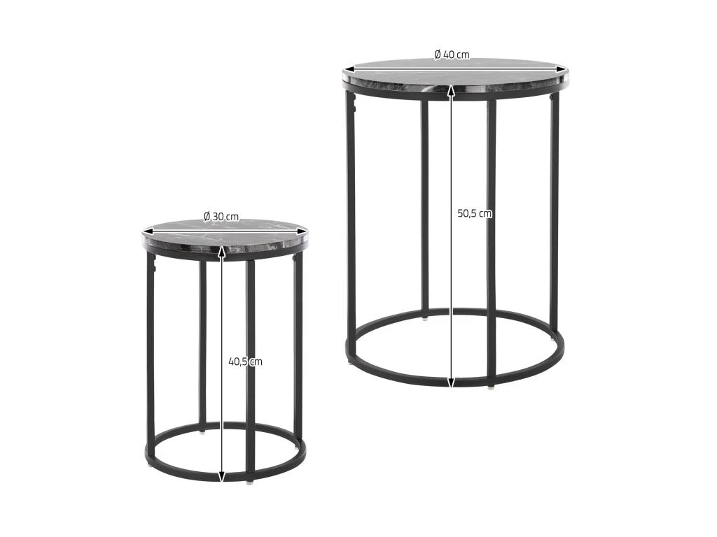 Ensemble De Tables D'appoint 2 Pcs Noir â Image 6