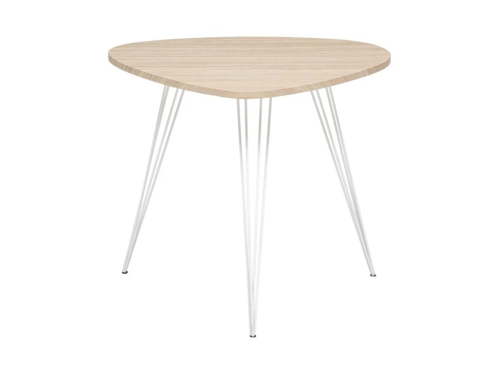 Table D'appoint En Bois Et Pieds En Métal Blanc 69 X 54 X H 60 Cm