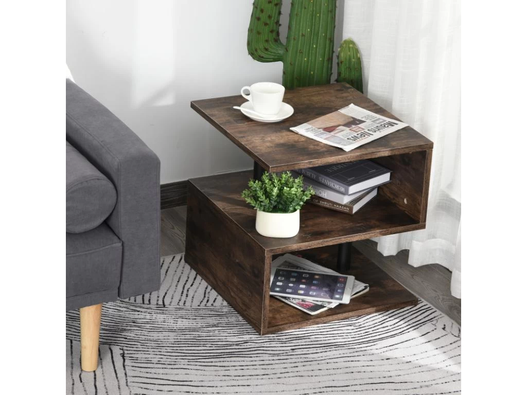 Table Basse Contemporaine SILVIO Bois Et Noir – Image 2