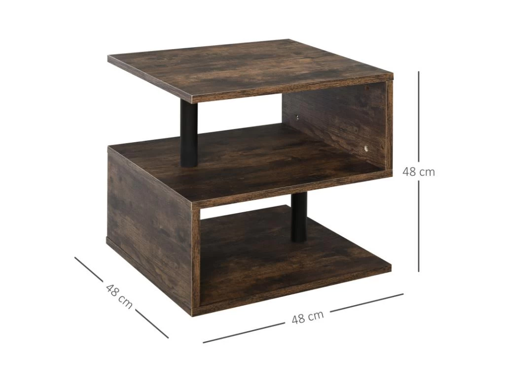 Table Basse Contemporaine SILVIO Bois Et Noir – Image 3