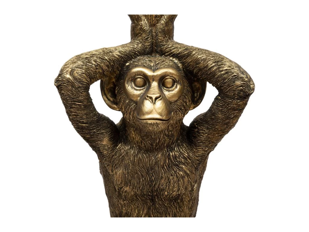 Table à Café En Verre Trempé Et Résine Doré Aspect Vieilli D 40 X H 52 Cm – Image 2