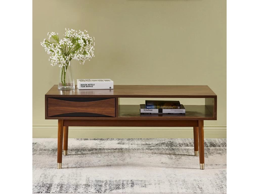 Teamson Home Dawson Table Basse De Salon En Bois Moderne Milieu Du Siècle – Image 2