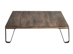 Table Basse En Bois Récupéré Et Fer De Couleur Beige