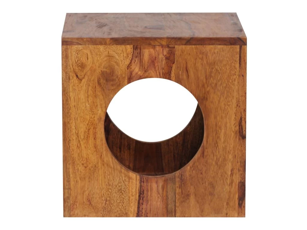 Table D'appoint Bois Massif 35x35x35cm Bout De Canapé Table De Salon – Image 7