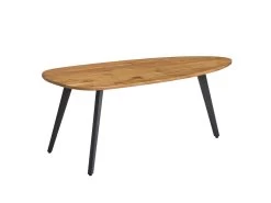 Table Basse Acacia 110x60cm Table De Salon Bois Massif Table Bois / Métal