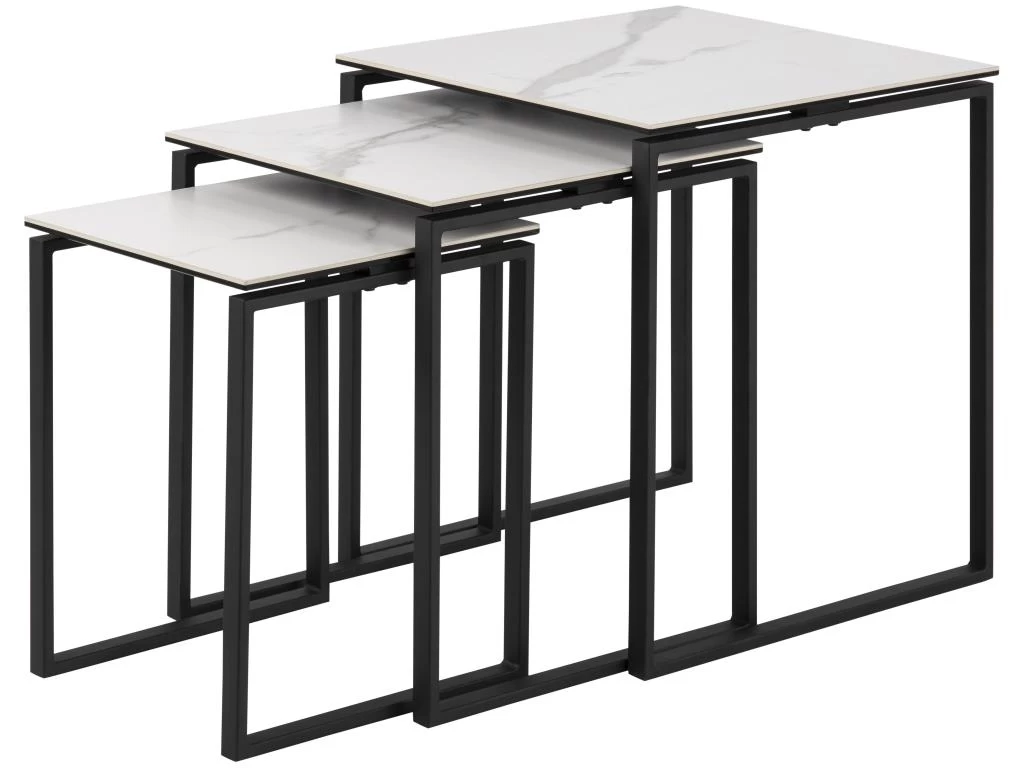 Kamma Ensemble De 3 Tables Gigognes, Blanc.