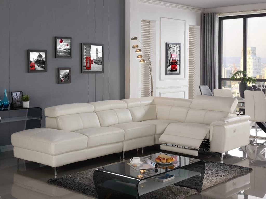 Table Basse - Verre Trempé Noir - Tablette Blanche Laquée - KELLY – Image 5