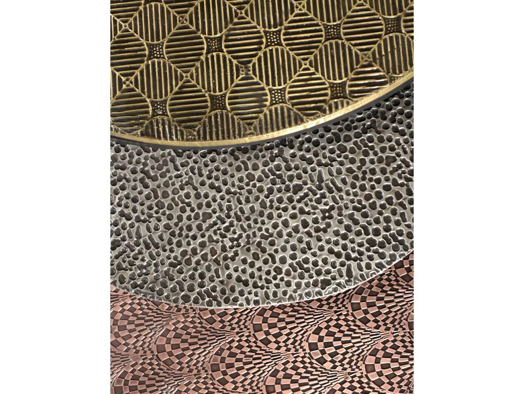 Tables Basses Gigognes BELAMI - Motifs Sculptés - Métal - Coloris : Doré, Argent, Cuivre – Image 5