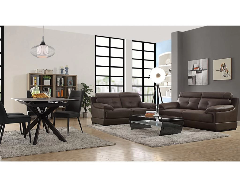 Table Basse - Verre Trempé Noir - Tablette Blanche Laquée - KELLY – Image 2