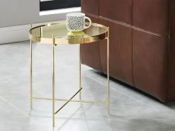 Table D'appoint MARCIA - Miroir & Métal - Doré