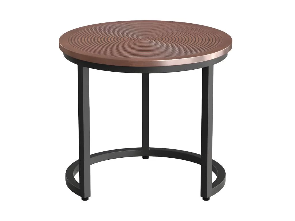 Tables Basses Gigognes CANDEUR - Motifs Sculptés - Acier - Coloris : Doré, Argent, Cuivre – Image 7