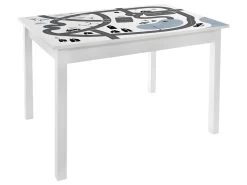 Table Pour Enfant En Bois Blanc Et Gris H 48 Cm