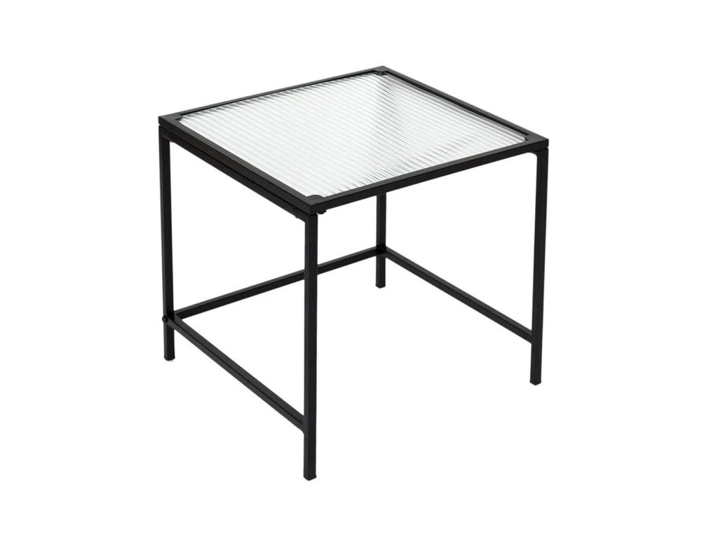 GLASSI - Tables Gigognes Noires Plateau En Verre Texturé – Image 5