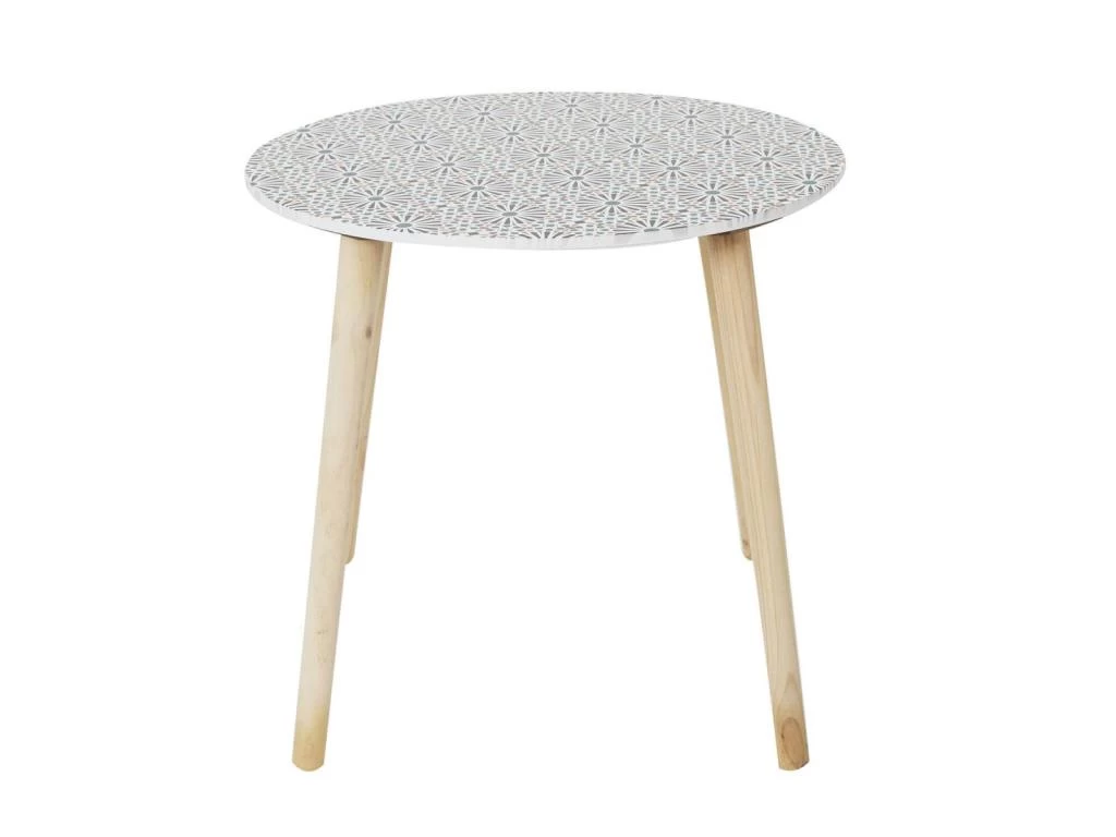 DISSA - Lot De 2 Tables Gigognes Motifs Floraux Pieds Bois – Image 5