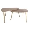 BRUNA - Lot De 2 Tables Gigognes Triangulaires XL Effet Bois