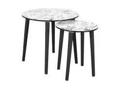 LEILANIE - Lot De 2 Tables Gigognes Plateaux Motif Jungle
