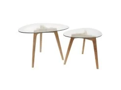 ROCH - Lot De 2 Tables Basses Gigognes Verre Trempé