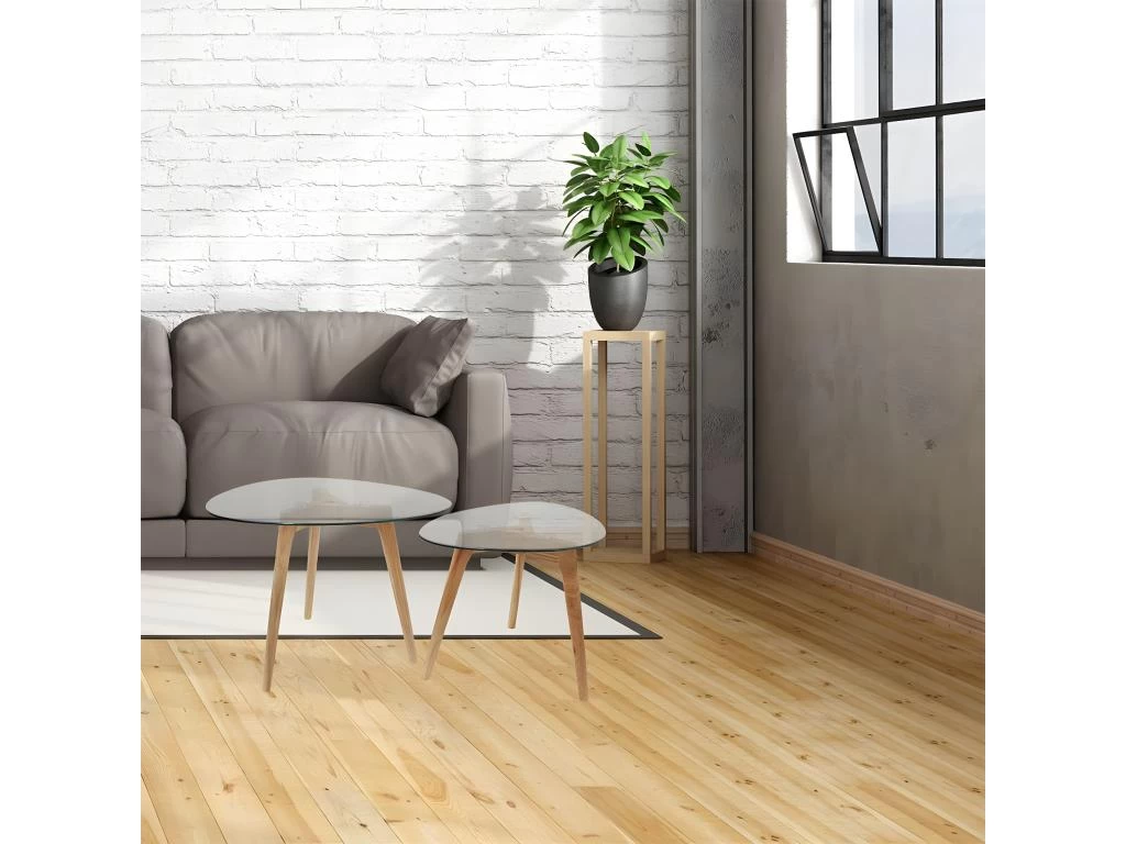 ROCH - Lot De 2 Tables Basses Gigognes Verre Trempé – Image 2